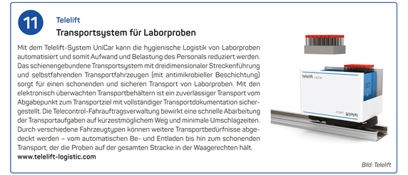 Telelift | Transportsystem für Laborproben Telelift | Transportsystem für Laborproben