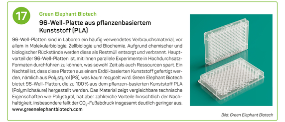 Green Elephant Biotech | 96-Well-Platte aus pflanzenbasiertem Kunststoff (PLA) Green Elephant Biotech | 96-Well-Platte aus pflanzenbasiertem Kunststoff (PLA)