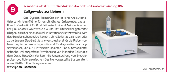 Fraunhofer-Institut für Produktionstechnik und Automatisierung IPA | Zellgewebe zerkleinern Fraunhofer-Institut für Produktionstechnik und Automatisierung IPA | Zellgewebe zerkleinern