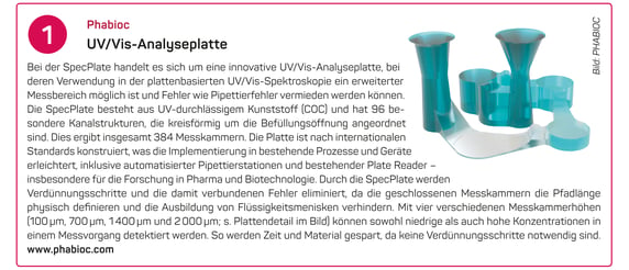 1. PHABIOC GmbH | UV/Vis-Analyseplatte 1. PHABIOC GmbH | UV/Vis-Analyseplatte