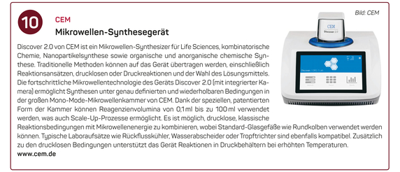 10. CEM GmbH | Mikrowellen-Synthesegerät 10. CEM GmbH | Mikrowellen-Synthesegerät