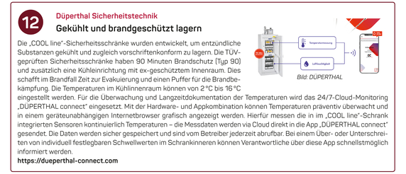 12. DÜPERTHAL Sicherheitstechnik GmbH & Co. KG | Gekühlt und brandgeschützt lagern 12. DÜPERTHAL Sicherheitstechnik GmbH & Co. KG | Gekühlt und brandgeschützt lagern