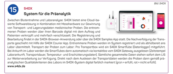 15. S4DX GmbH | System für die Präanalytik 15. S4DX GmbH | System für die Präanalytik