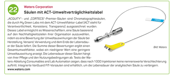 22. Waters Corporation | Säulen mit ACT-Umweltverträglichkeitslabel 22. Waters Corporation | Säulen mit ACT-Umweltverträglichkeitslabel